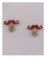 Mustache earrings w/rhinestones