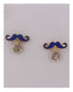 Mustache earrings w/rhinestones