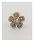 Flower rhinestone adjustable ring