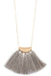 Elongated tassel fan pendant necklace