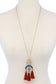 Half circle metal tassel pendant necklace
