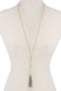 Cut Out Long Oval Bead Tassel Pendant Necklace