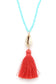 Cowrie Shell Tassel Beaded Necklace