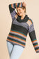 Multicolor Striped Fuzzy Knit Long Sleeve Pullover