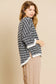 Heathered Striped Knit Bell Sleeve Round Neck Top