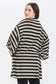 Striped, Cardigan With Kimono Style Sleeves