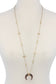 Stone Crescent Moon Pendant Necklace
