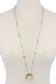 Stone Crescent Moon Pendant Necklace