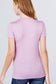 Short Sleeve Mock Neck Rayon Spandex Rib Top