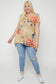 Multi-colored Watercolor Flower Print Tunic