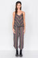 Multi Stripe Scoop Neck High-low Cami & Side Slit Harem Pant Set