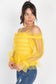 Sheer Mesh Open Shoulder Top