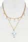 Double Layered Cross Pendant Chain Necklace