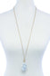 Fashion Oval Stone Pendant Long Necklace