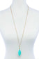 Fashion Oval Stone Pendant Long Necklace