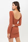 U Neck Of Front And Back Side, Basic Rib Dress With Long Sleeve