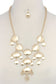 Brushed Oval Shape Dangle Metal Necklace