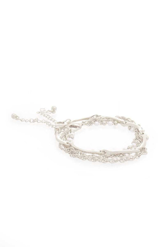 Pearl Point Multi Layered Chain Bracelet