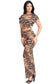 Zebra Print Crop Top And Palazzo Pants Set