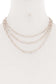 3 Simple Metal Chain Layered Necklace