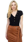 Button V-neck Bodysuit