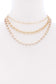 3 Layered Multi Metal Chain Necklace