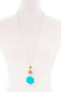 Marbling Natural Stone Pendant Long Necklace