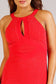 Sexy Holiday Halter Dress With Keyhole Detail