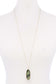 Acetate Oval Metal Edge Pendant Necklace