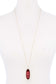 Acetate Oval Metal Edge Pendant Necklace