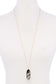 Acetate Oval Metal Edge Pendant Necklace