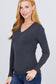 V-neck Sweater W/rivet Button