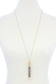 Long Rectangular Shape Beaded Pendant Necklace