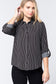 3/4 Roll Up Slv Stripe Print Shirt