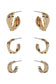 Basic Metal Mini Hoop 3 Pair Earring Set