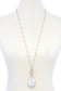 Faux Stone Metallic Edge Screw Lock Pendant Necklace