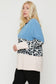 Plus Size Color Block Top Featuring A Leopard Print Top