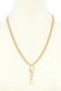 Oval Charm Curb Link Metal Necklace