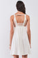 Dear Juliet White & Champagne Gold Sleeveless Embroidered Satin Detail Mini Dress