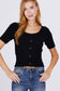 Short Slv Rib Sweater Top