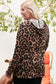 Long Sleeve Hoodie Knit Leopard Print Top