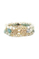 Natural Stone Glass Bead Stretch Multi Bracelet 3 Pc Set
