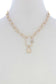 Lock Charm Oval Link Metal Necklace