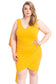 Back Shoulder Cape Plus Size Minid Ress