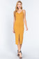 Fron Button Slit Rib Cami Midi Dress