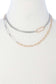 2 Layered Metal Clothing Pin Chain Multi Necklace