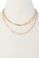 2 Layered Metal Clothing Pin Chain Multi Necklace