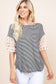 Cute Striped Curved Hem Casual Top