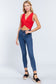 Sleeveless V-neck Twist Knot Knit Top