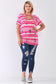 Plus Striped And Distressed Cut-out Top